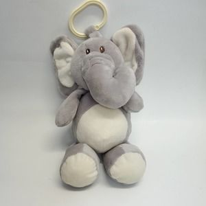 Kellytoy Elephant Rattle Plush 10" Stroller Crib Ring